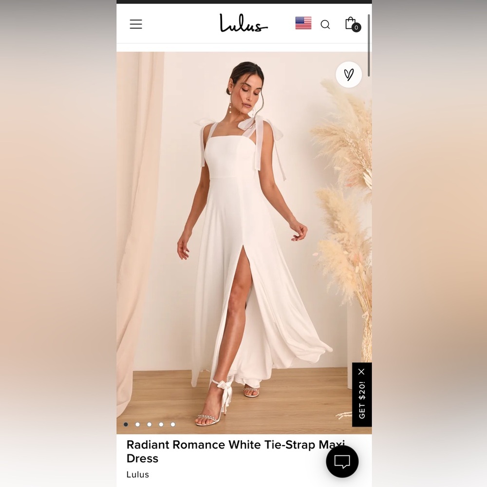 Lulus Radiant Romance White Tie-Strap Maxi Dress
